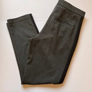 Karen By Simonsen Pants Side Stripe Suit Trousers Gray Stretch Jersey Knit Sz 38